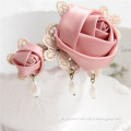MYLOVE Pink rose headband bridal hair jewelry pearl MLFJ150